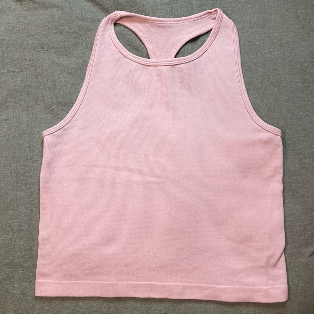 Free People Intimately Crop Top Women Medium/Large pink Ribbed Athleisure